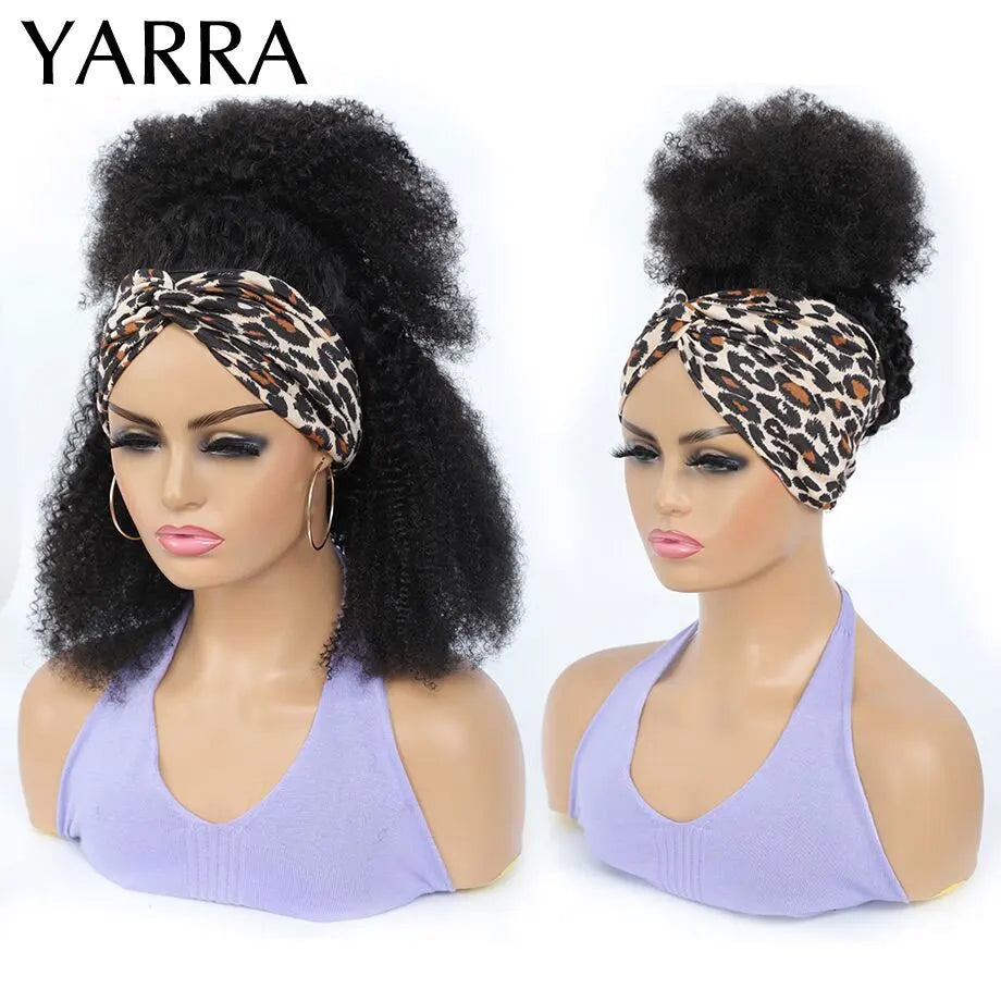 Afro Kinky Curly Human Hair With Headband