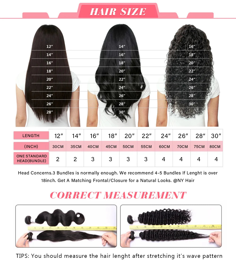 Raw Human Hair Bundles with Closure