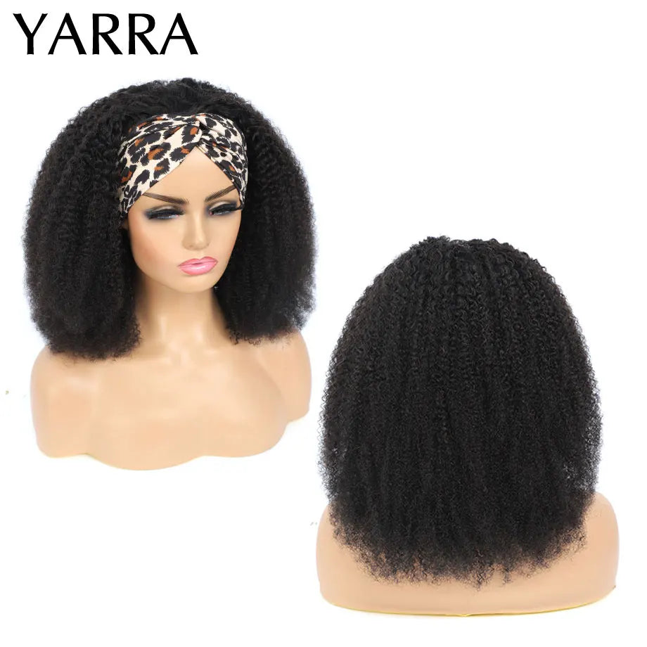 Afro Kinky Curly Human Hair With Headband