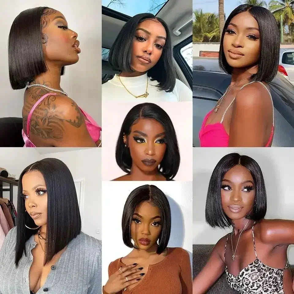 Bone Straight Short Bob Lace Front
