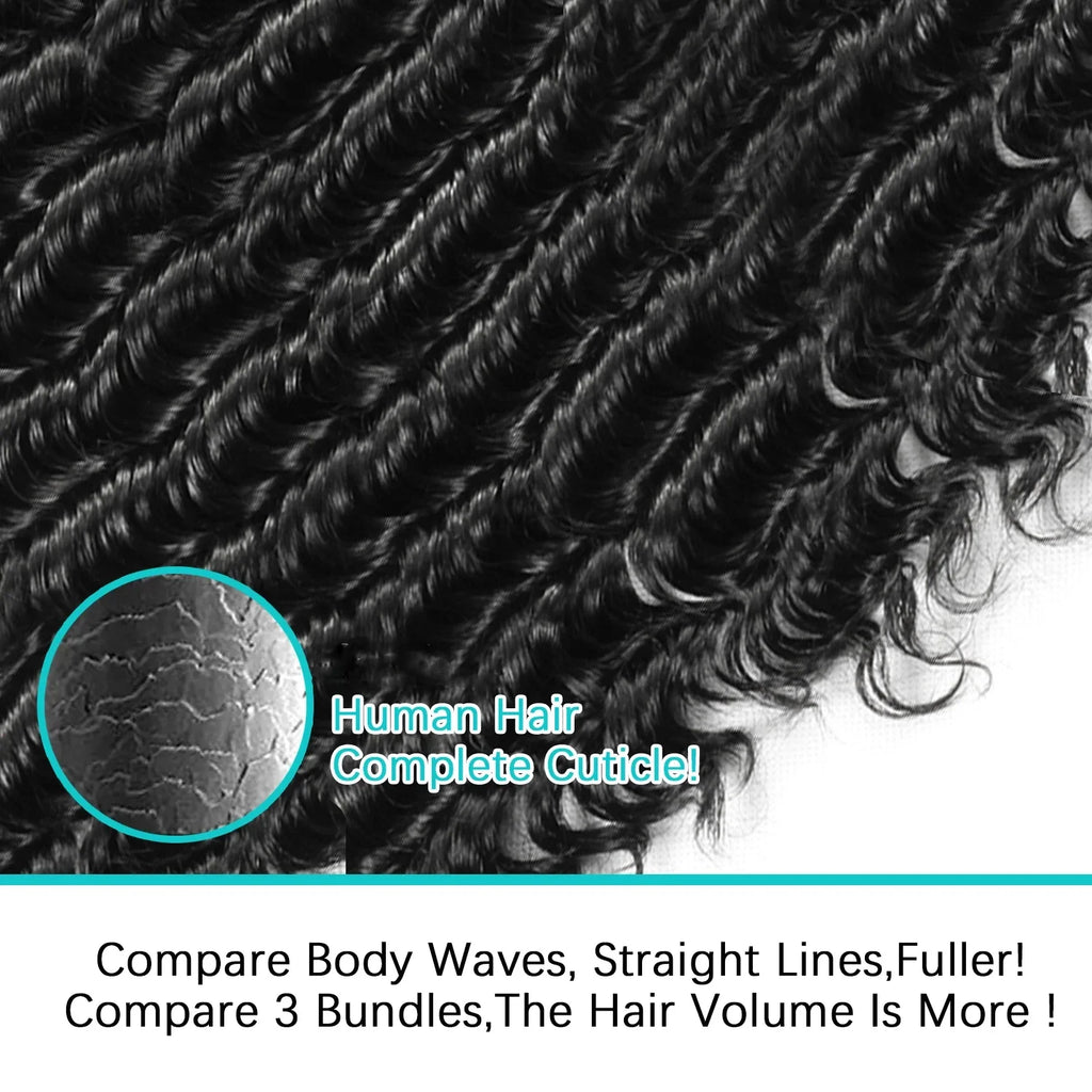 Raw Deep Wave Curly Human Hair Bundles