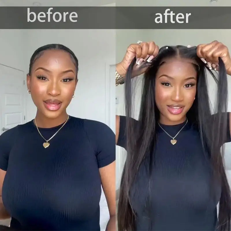 Bone Straight Glueless Human Hair Wig