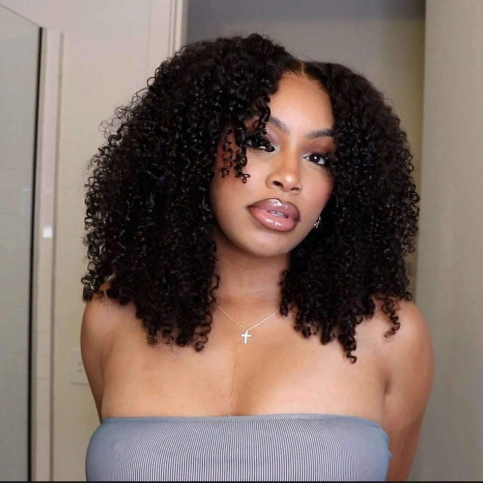 HD Transparent Glueless Lace Wigs Kinky Curly