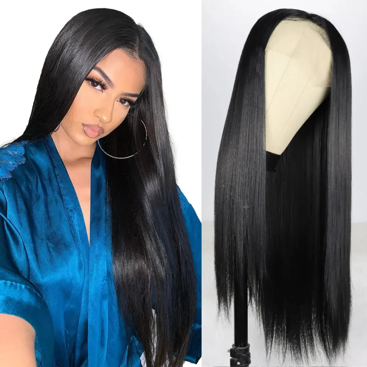 Bone Straight Glueless HD Lace Front Wig
