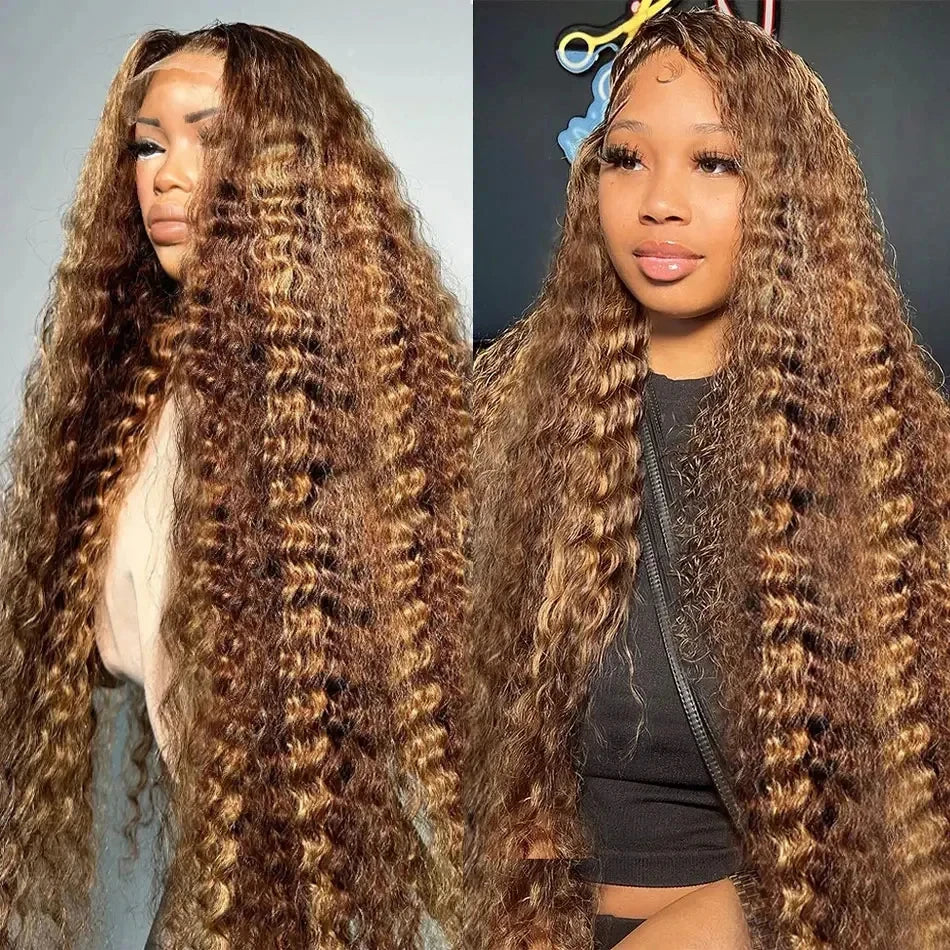 Honey Blonde 13x4 Lace Front Curly Human Hair