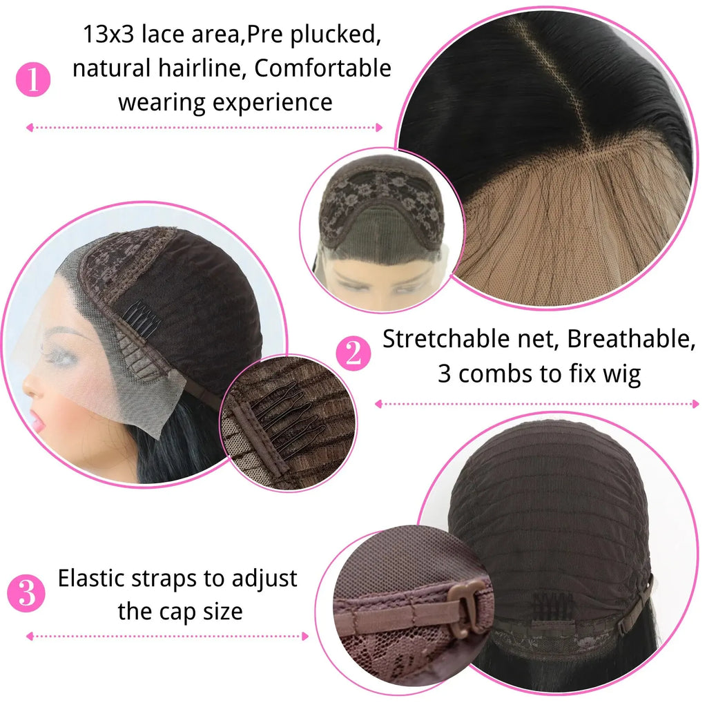 Bone Straight Glueless HD Lace Front Wig