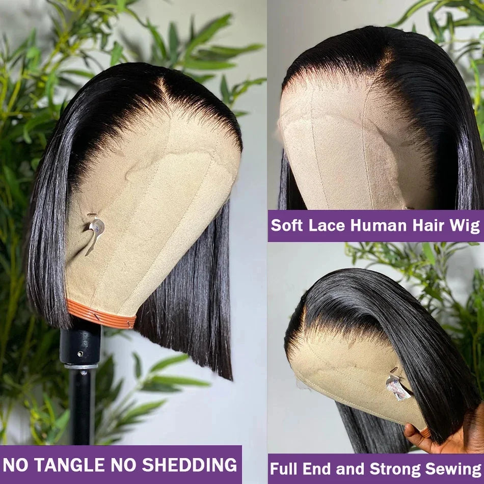 Bone Straight Short Bob Lace Front
