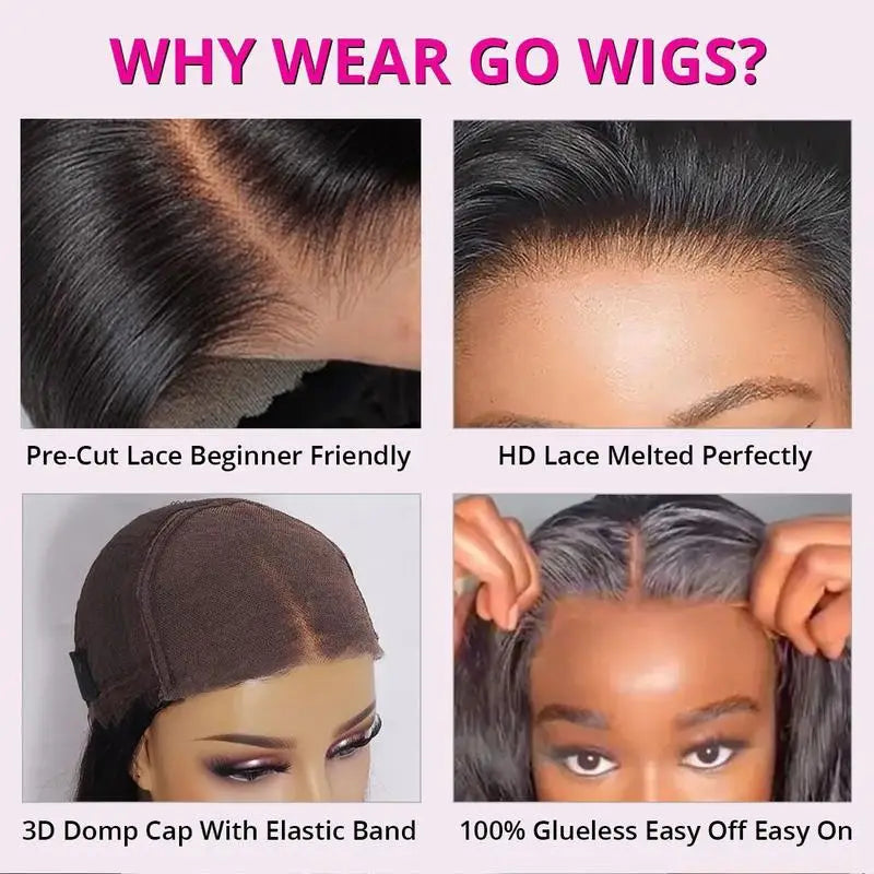 Bone Straight Glueless Human Hair Wig