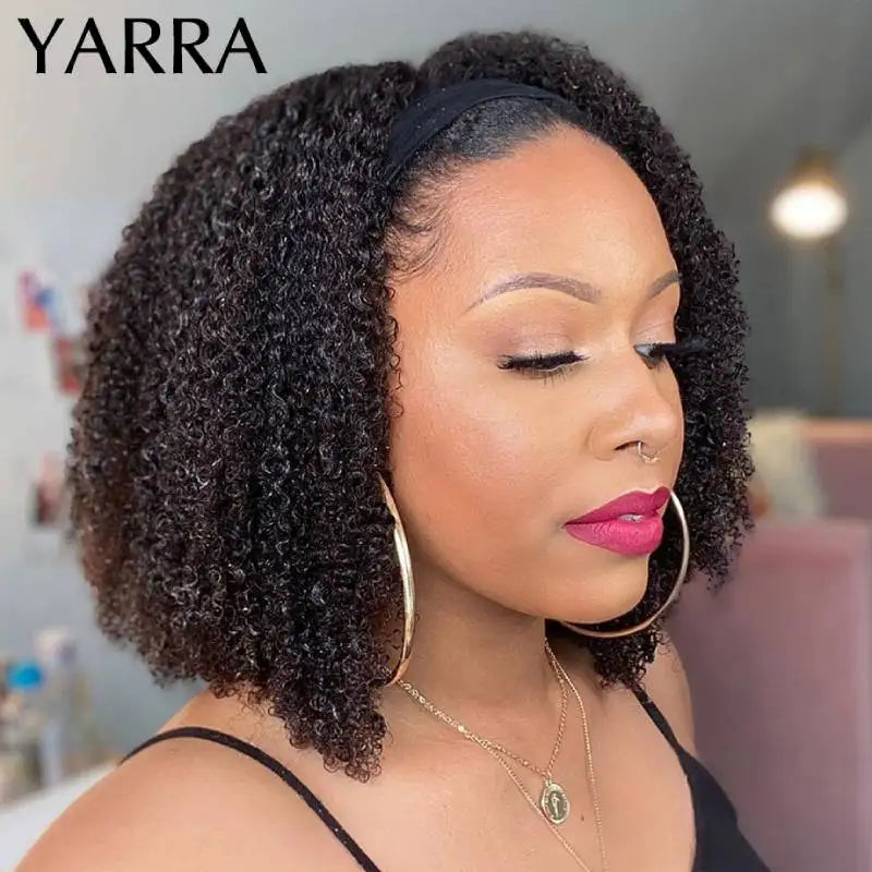 Afro Kinky Curly Human Hair With Headband