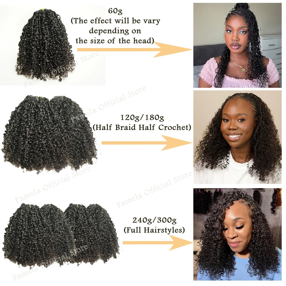Afro Kinky Burmese Curly Crochet Human Hair