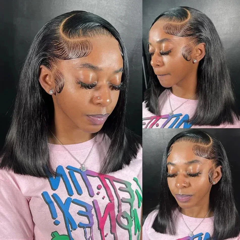 Bone Straight Short Bob Lace Front