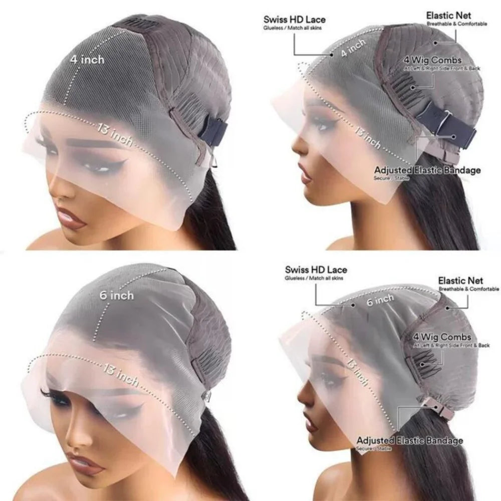 Bone Straight Glueless Human Hair Wig