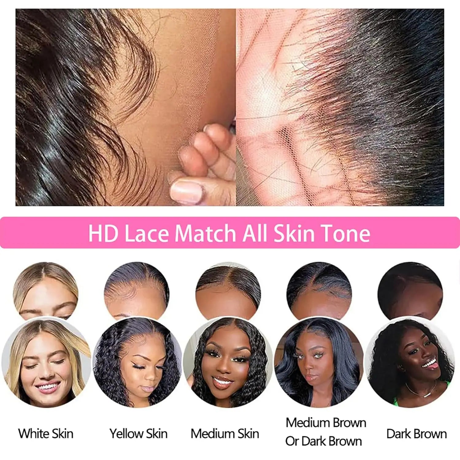 Raw Human Hair Bundles with Closure
