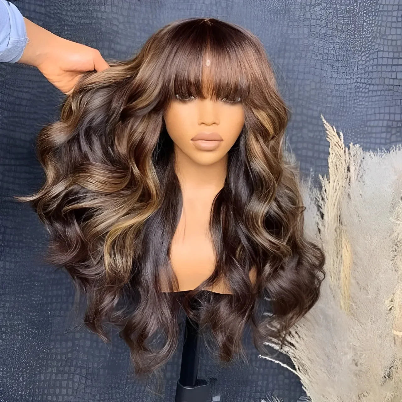 180D Highlight  Ombre Blonde Brazilian Body Wavy Human Hair Wigs For Women