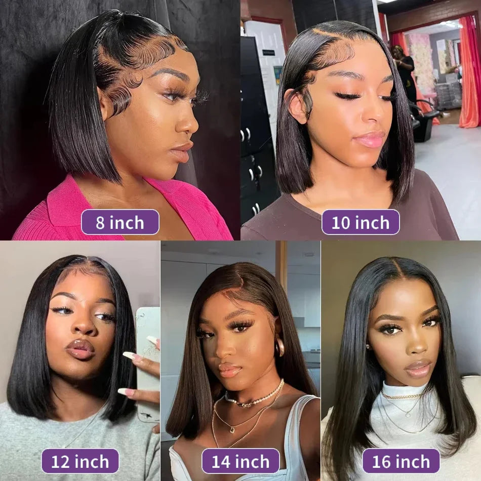 Bone Straight Short Bob Lace Front