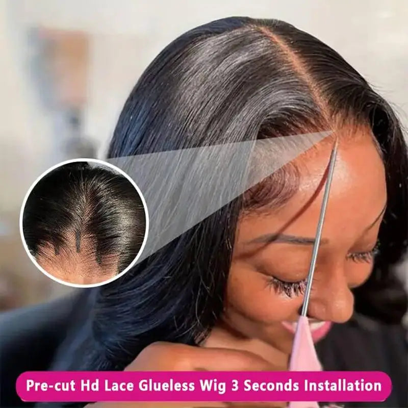 Bone Straight Glueless Human Hair Wig