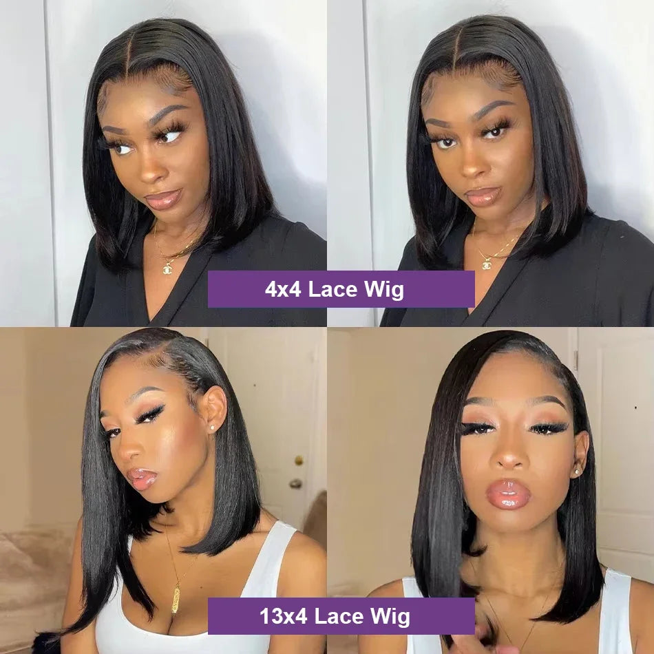 Bone Straight Short Bob Lace Front