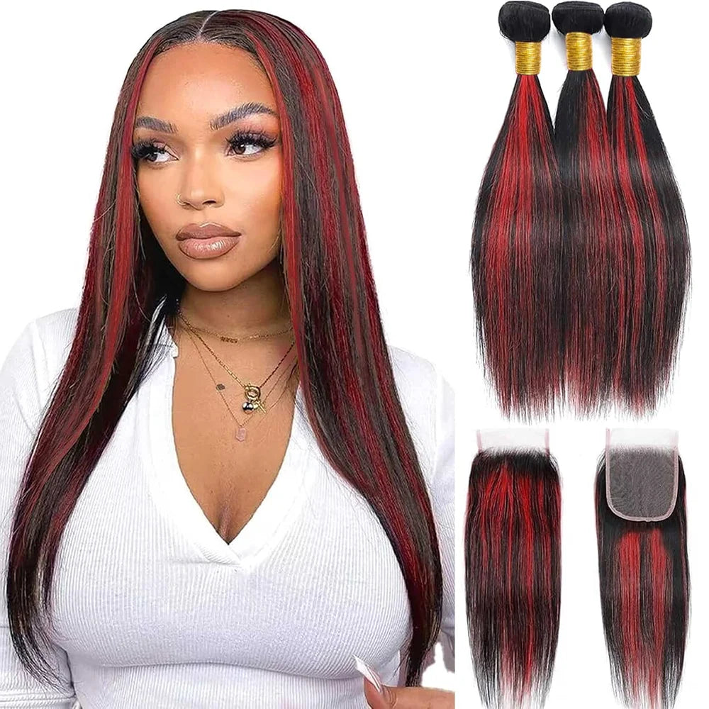 Raw Human Hair Bundles with Closure