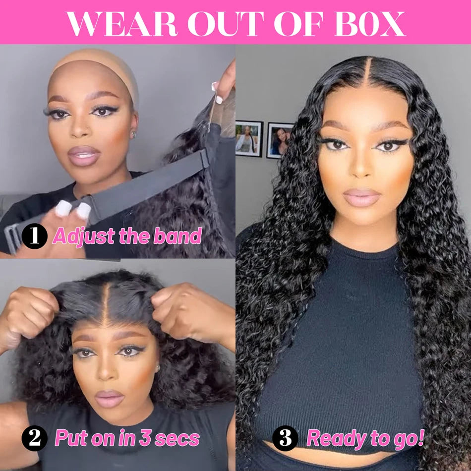 HD Transparent Glueless Lace Wigs Kinky Curly