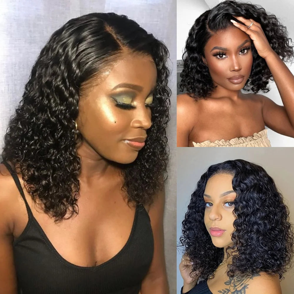 Deep Curly Short glueless Bob Wig