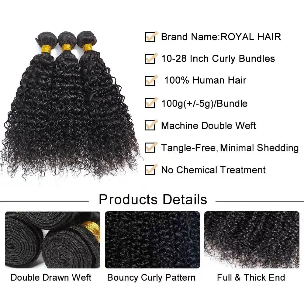 12A Kinky Curly human Hair Bundles