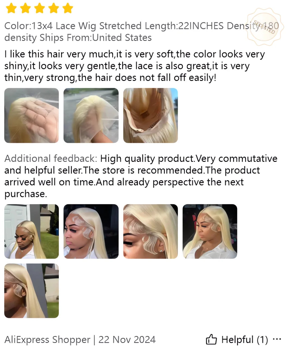 13X6 Straight HD BlondeLace Frontal Wig
