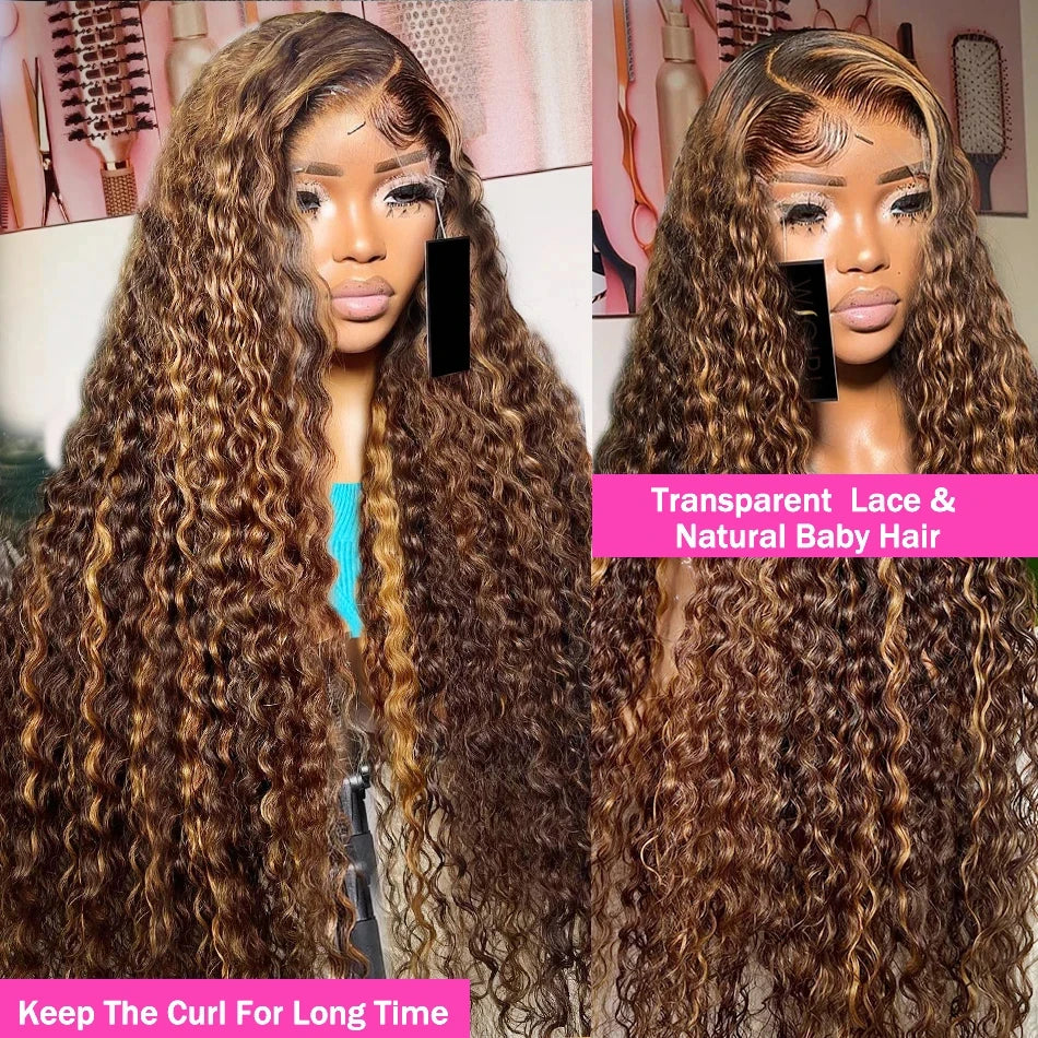 Honey Blonde 13x4 Lace Front Curly Human Hair