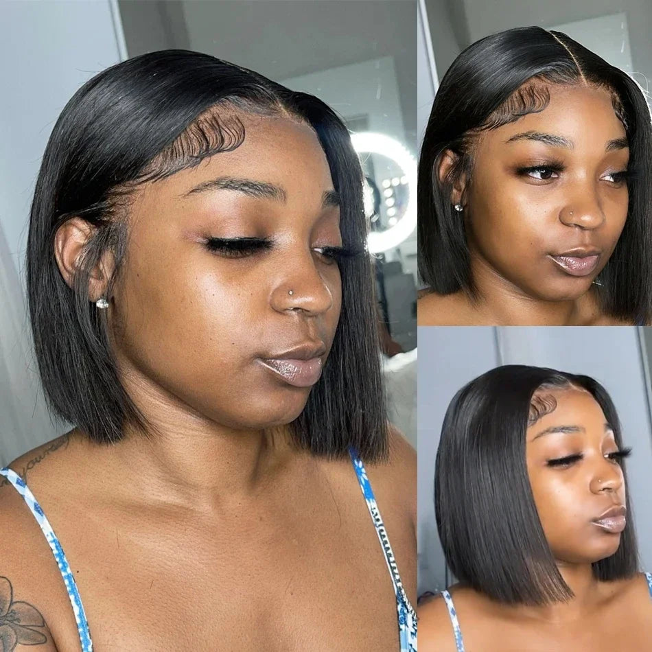 Bone Straight Short Bob Lace Front