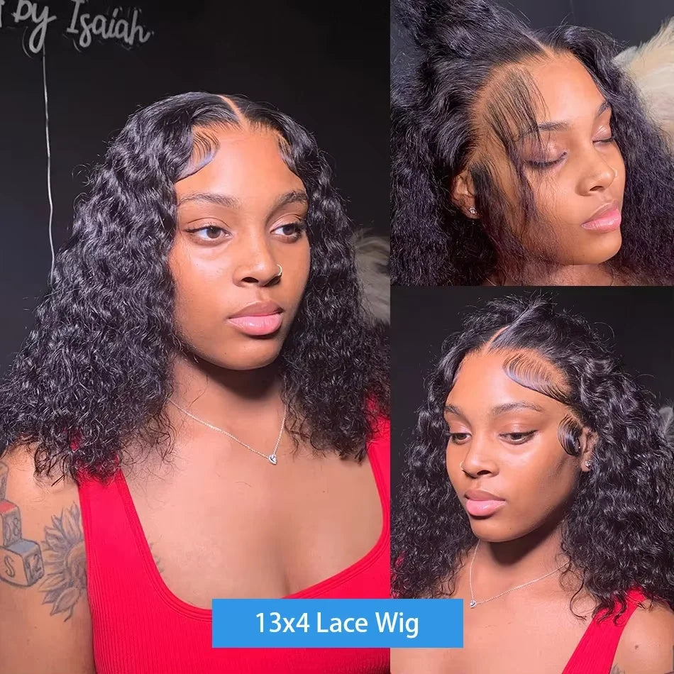 Brazilian Curly Short Lace Frontal Wigs