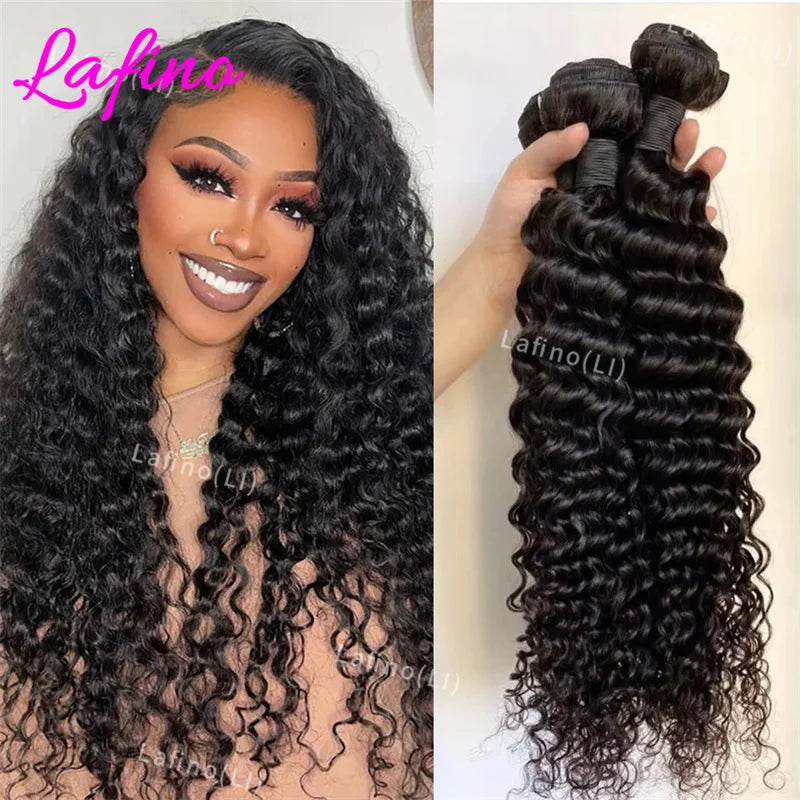 Raw Deep Wave Curly Human Hair Bundles