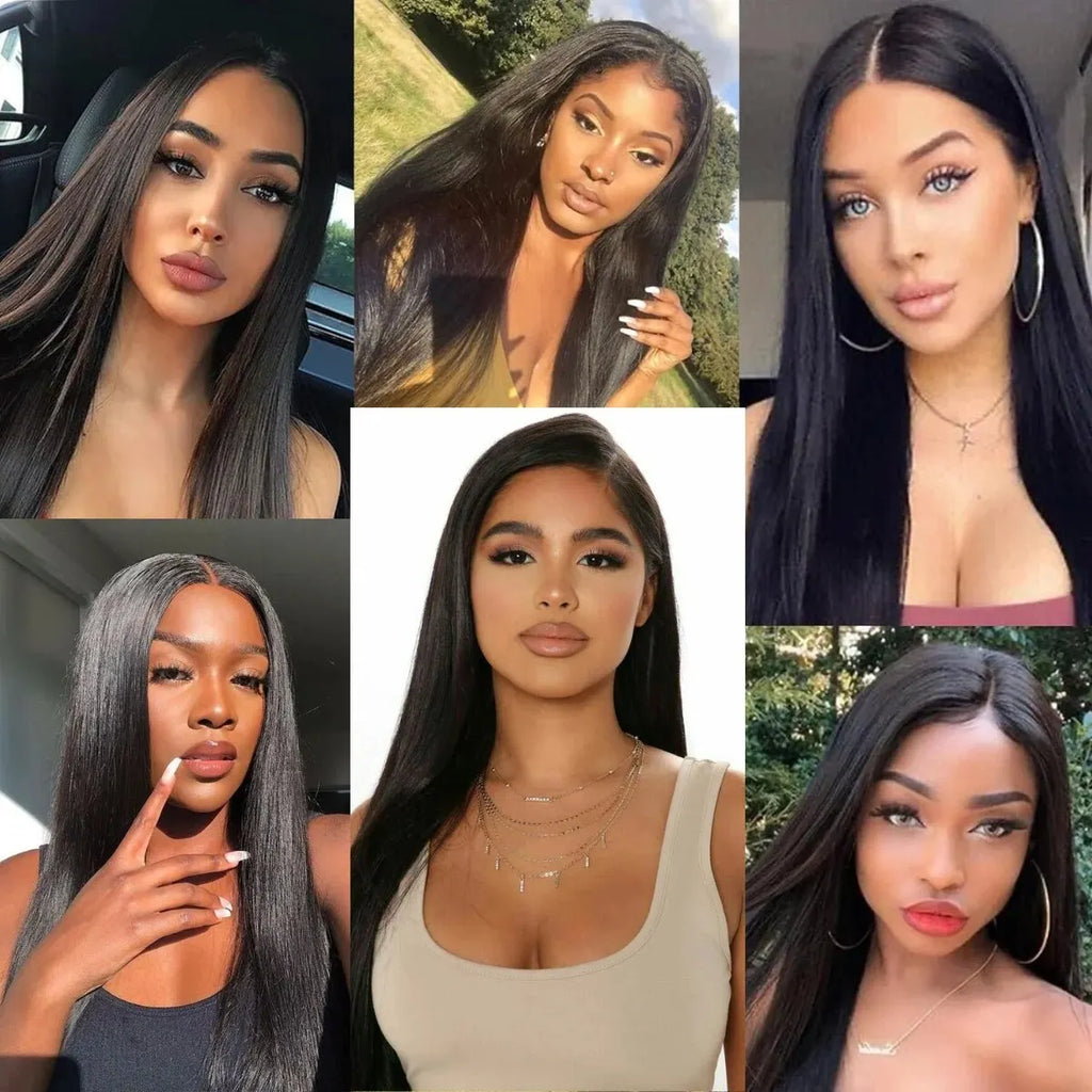 Bone Straight Glueless HD Lace Front Wig