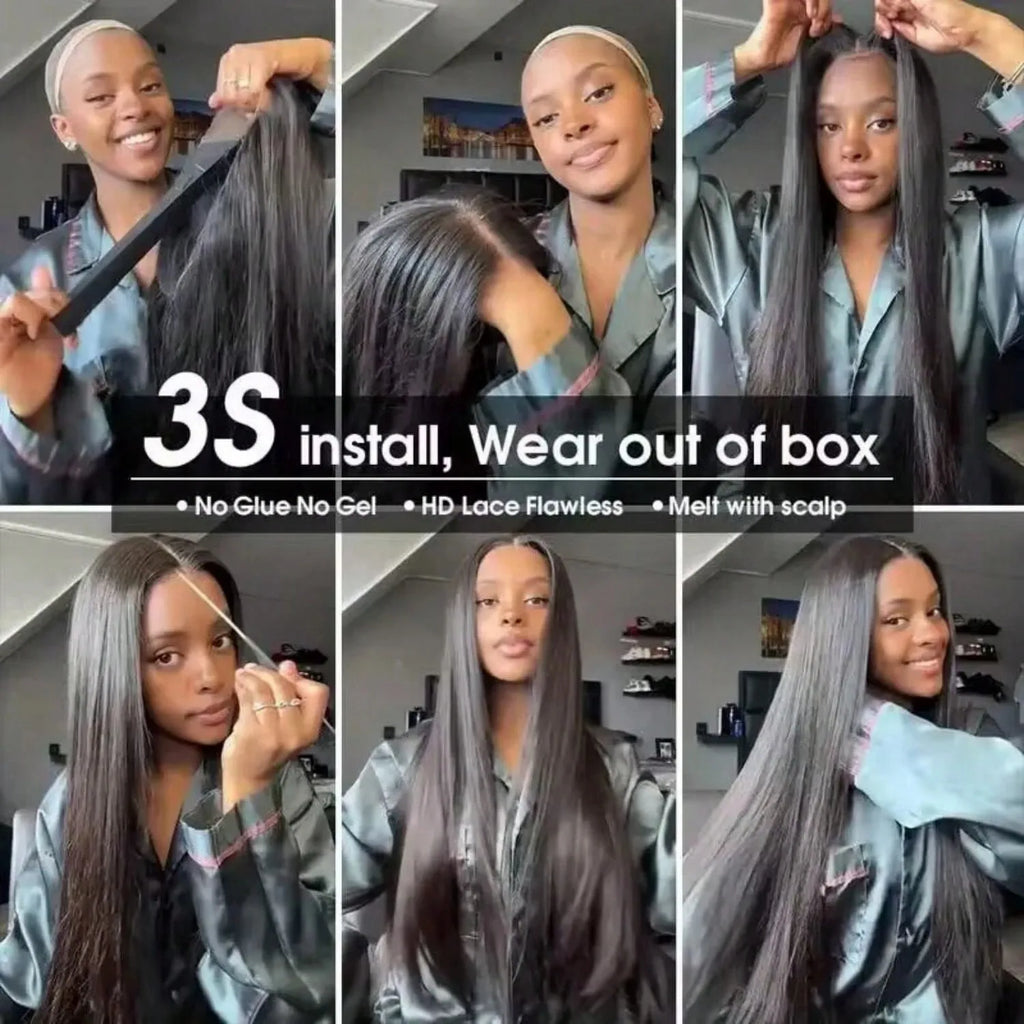Bone Straight Glueless Human Hair Wig