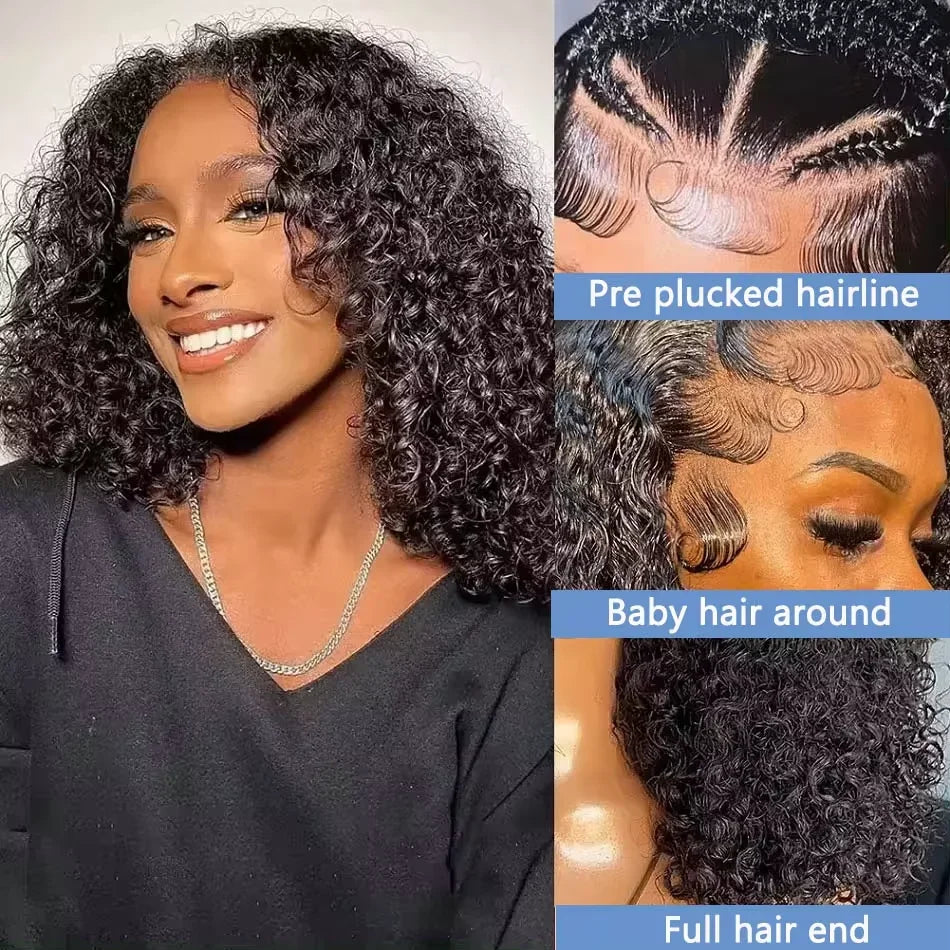 Brazilian Curly Short Lace Frontal Wigs