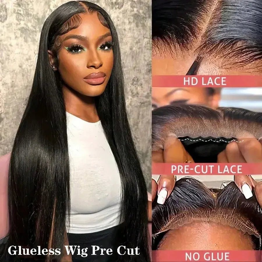 Bone Straight Glueless Human Hair Wig