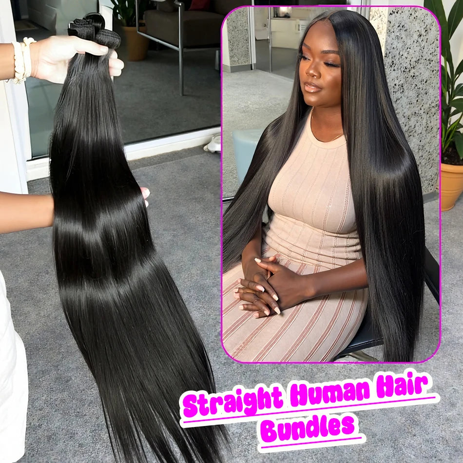 Straight Bundles Human Hair 22 24 26Inches Unprocessed Brazilian Virgin Bone Straight Human Hair Bundles Natural Color Raw Hair