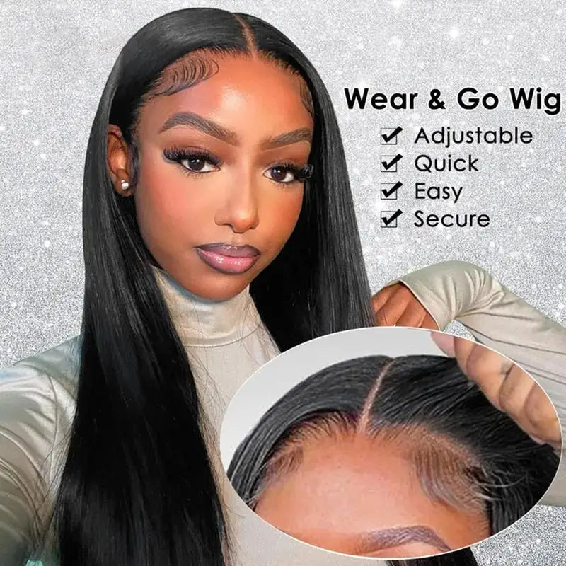 Bone Straight Glueless Human Hair Wig