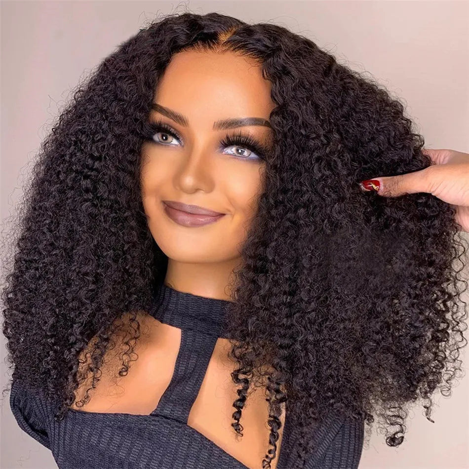 HD Transparent Glueless Lace Wigs Kinky Curly