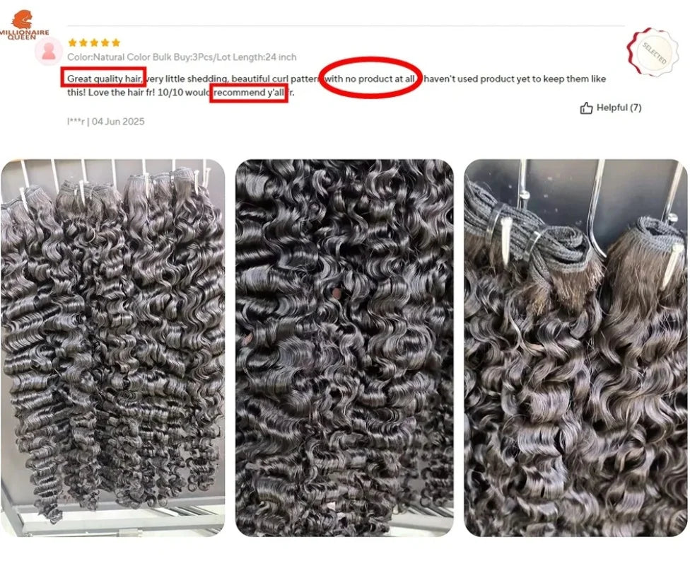 Burmese Raw Curly Hair Bundles