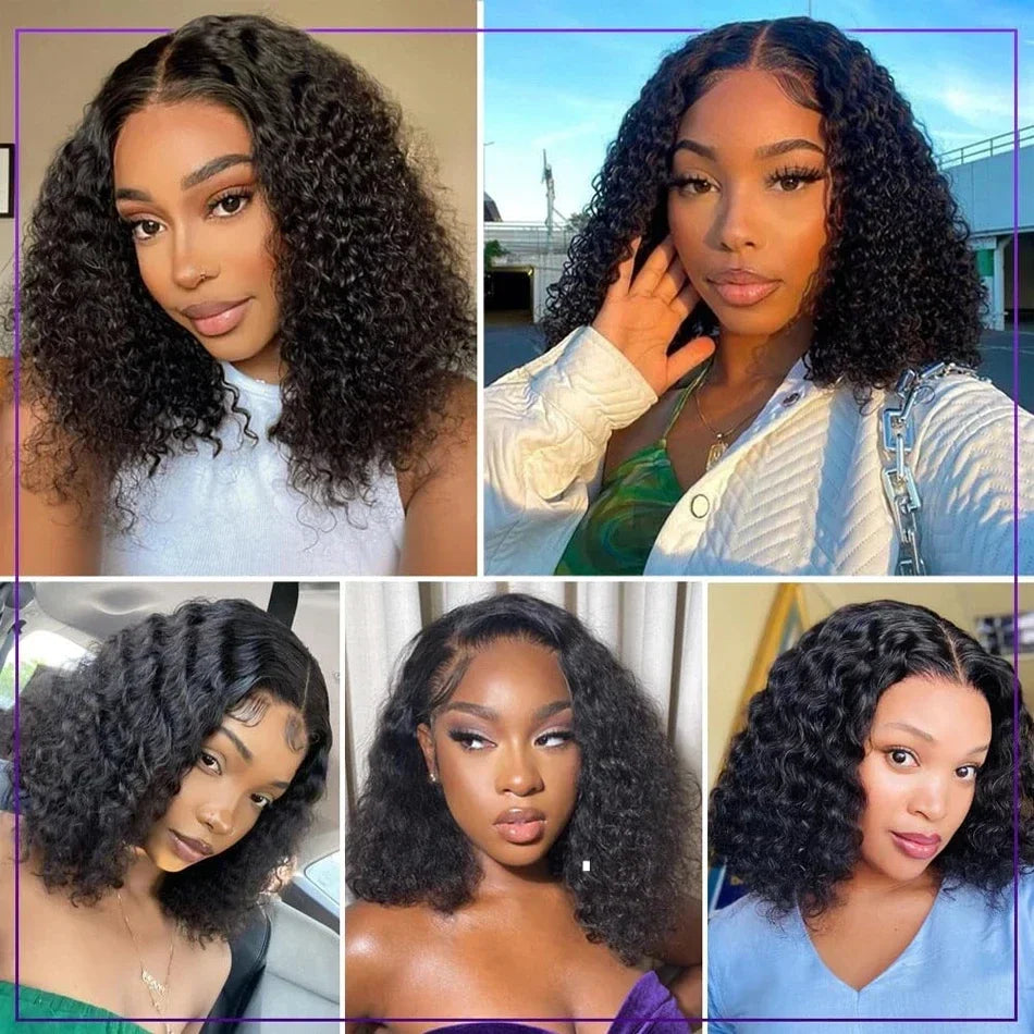 Brazilian Curly Short Lace Frontal Wigs