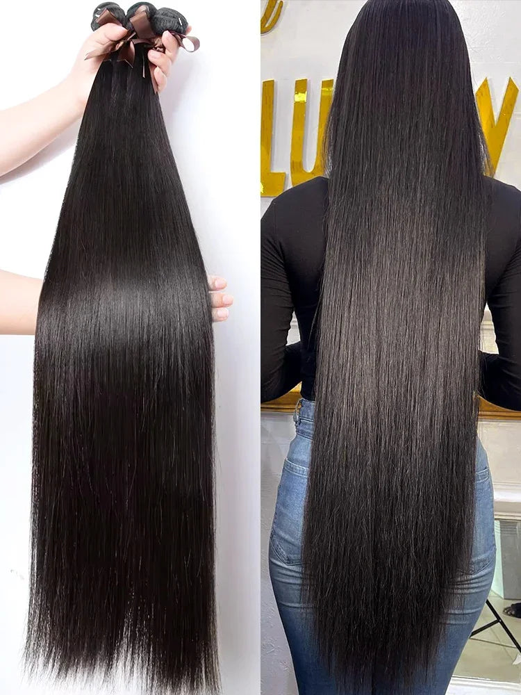 Straight Bundles Human Hair 22 24 26Inches Unprocessed Brazilian Virgin Bone Straight Human Hair Bundles Natural Color Raw Hair