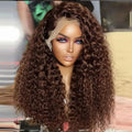 30 Inch Chocolate Brown Curly Lace Front Human Hair