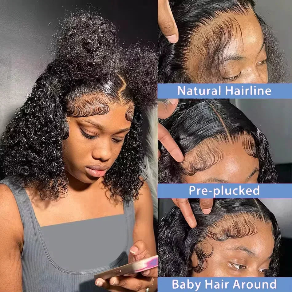 Brazilian Curly Short Lace Frontal Wigs