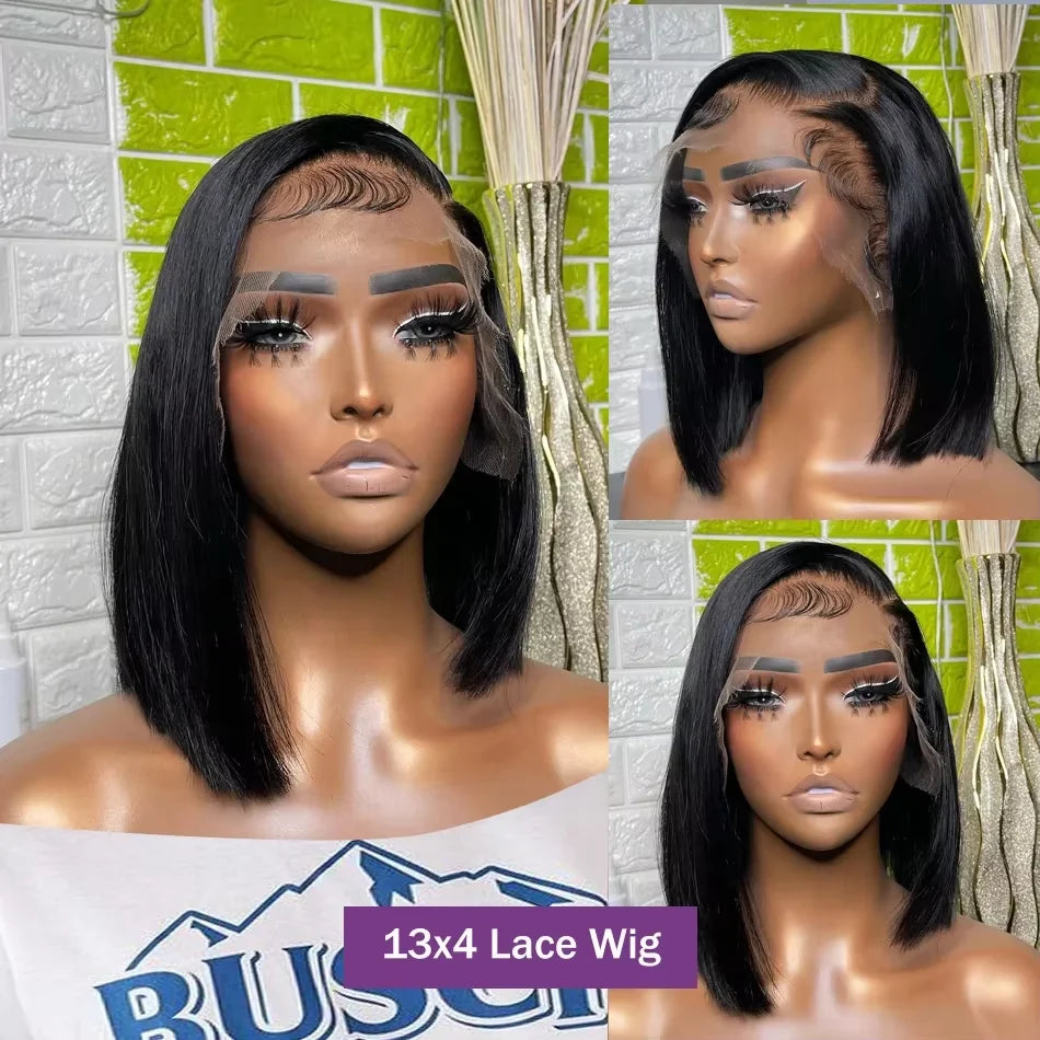 Bone Straight Short Bob Lace Front
