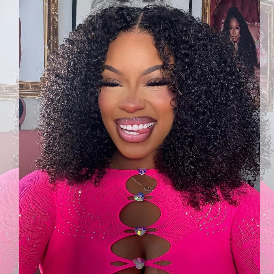 HD Transparent Glueless Lace Wigs Kinky Curly