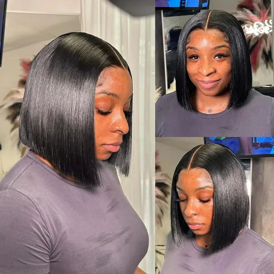 Bone Straight Short Bob Lace Front