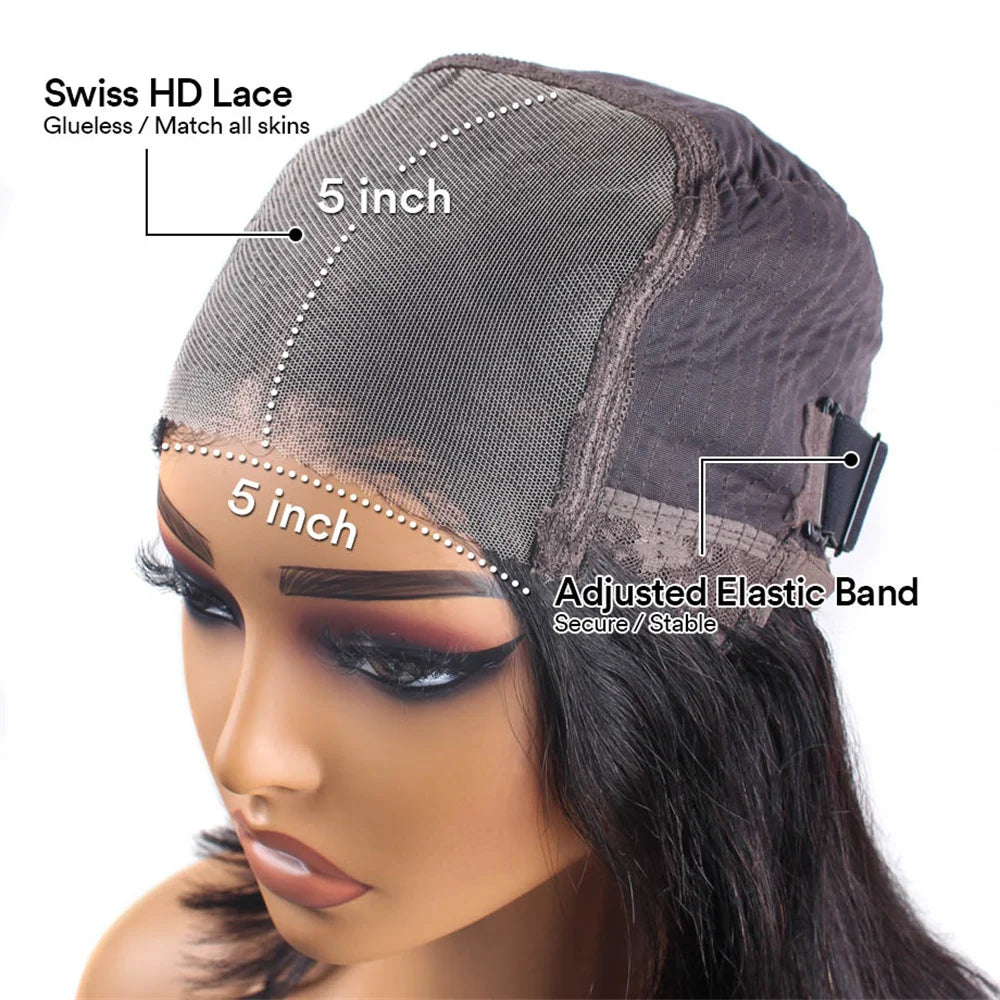 Bone Straight Glueless Human Hair Wig
