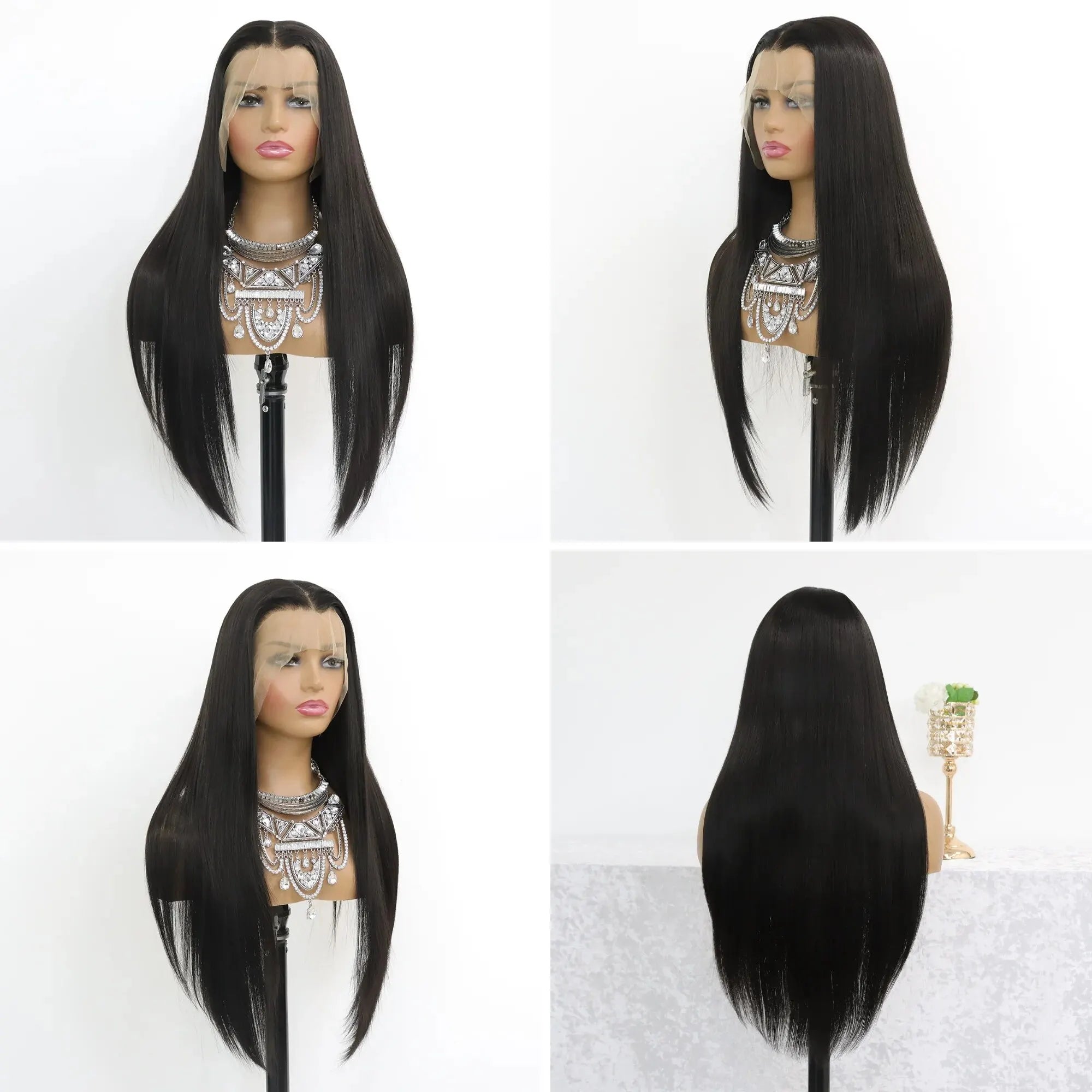 Bone Straight Glueless HD Lace Front Wig